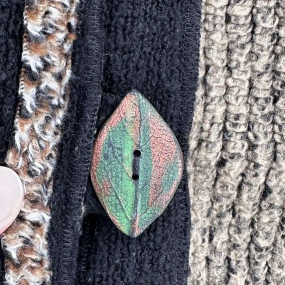 VTG Lee Andersen Womens Color-block Metallic Button Front Cardigan Jacket Medium - Picture 12 of 14